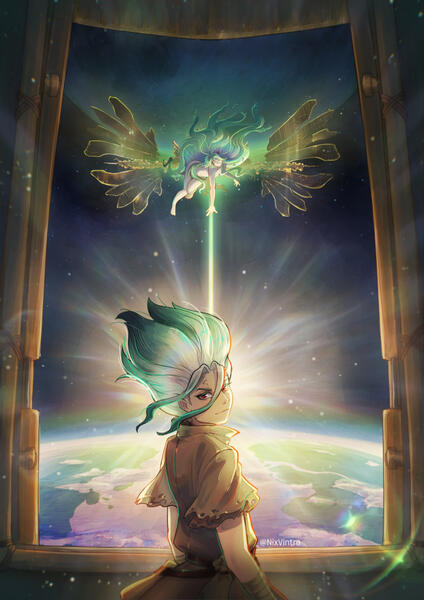 Dr Stone (Half Body - Detailed Background)